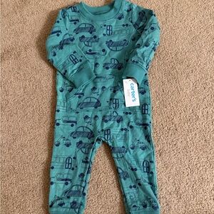Carter's green and Navy Vehicle Print one piece